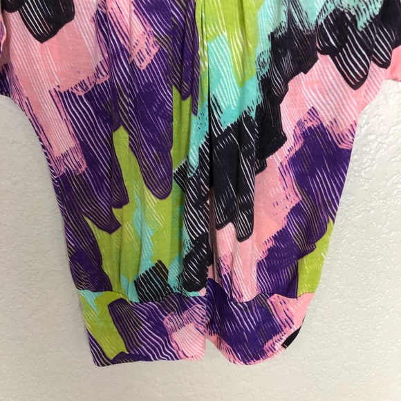 EUC Anthro C Keer brushstroke Printed V Neck Top - Picture 3 of 9